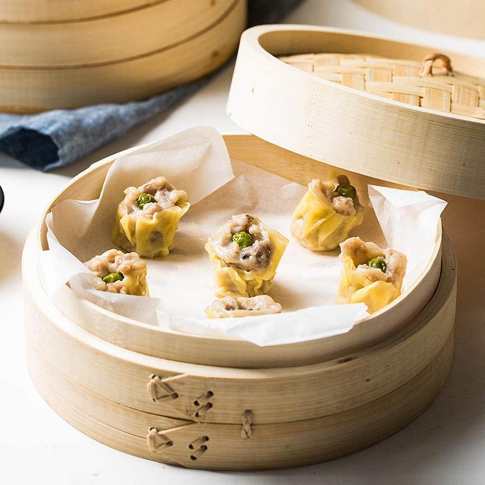 Steamer Bamboo Set - Kapaklı Çin Mantıları Bambu Alet Sepeti