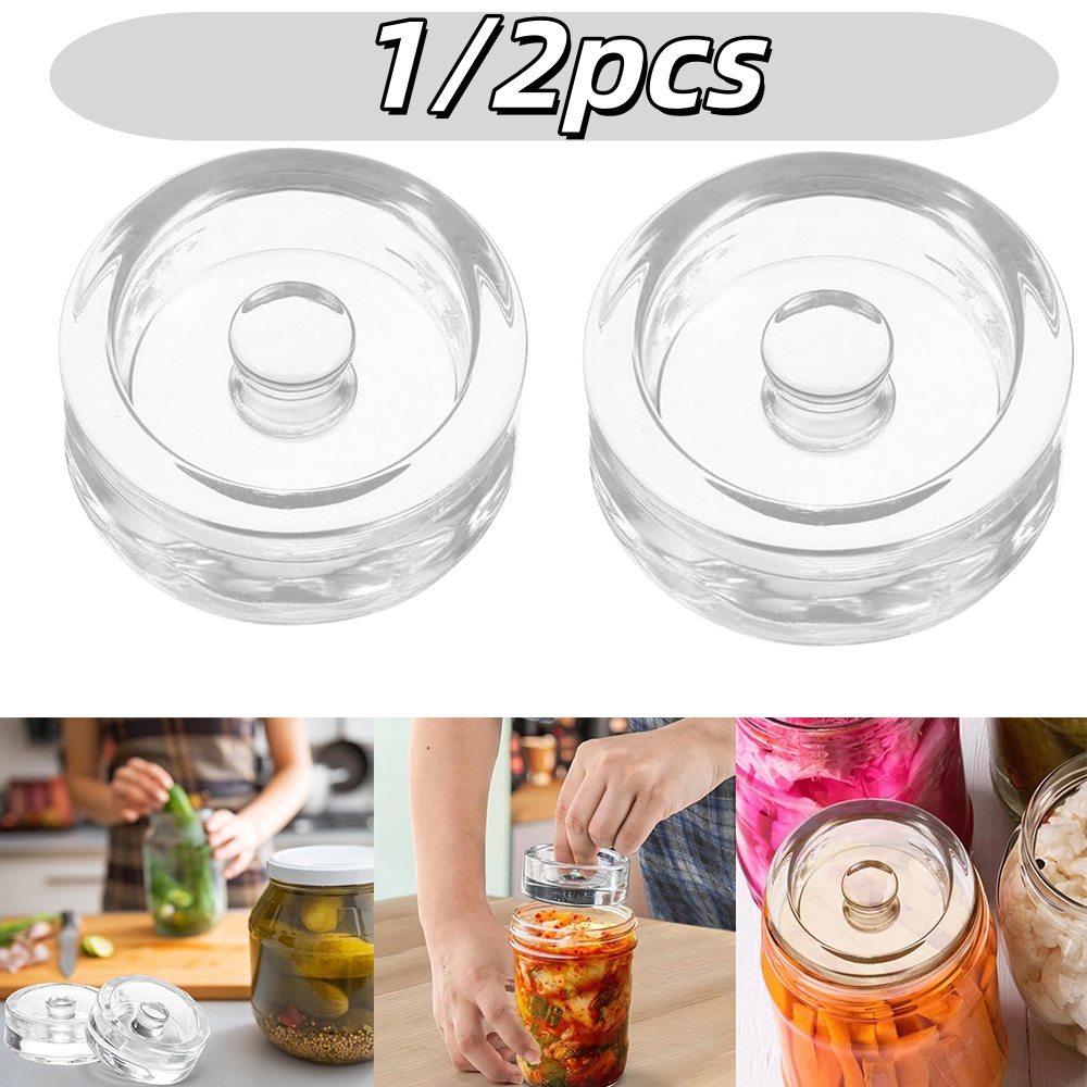 Fermentation Crock - 1/2 adet Fermente Cam Ağırlıklar Geniş