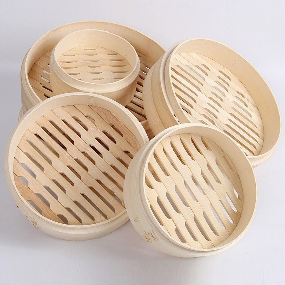 Steamer Bamboo Set - Çin Buharlı Pişirici, Kapaklı Bambu Buharlı