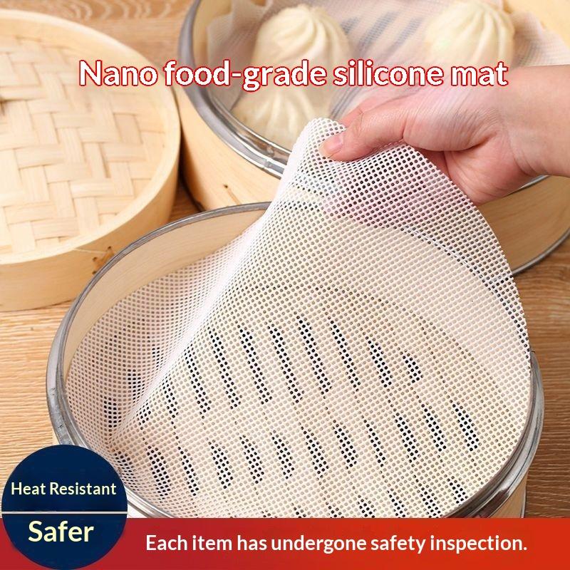 Steamer Bamboo Set - 5 adet/takım yeniden kullanılabilir silikon yapışmaz