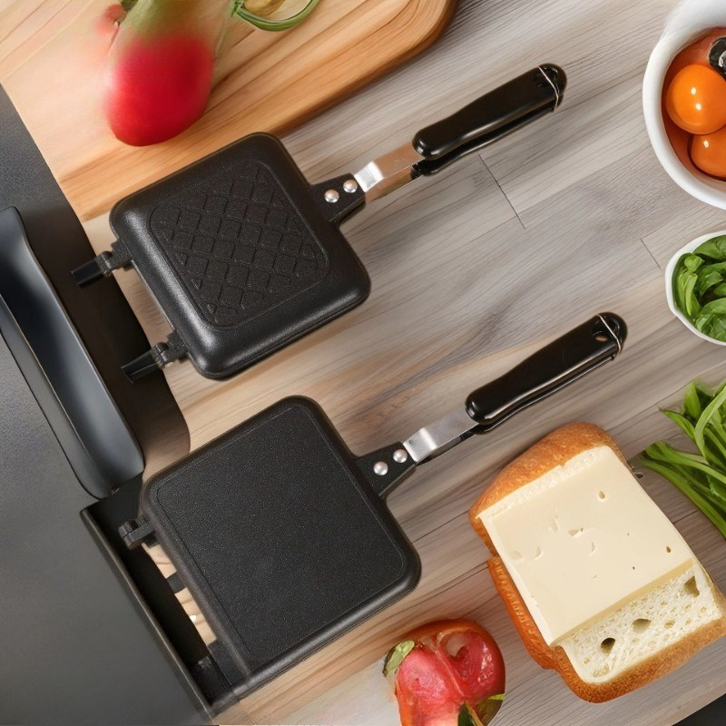 Home Cooking Egg Sandwich - Yeni Yapışmaz Sandviç Makinesi Çift Taraflı