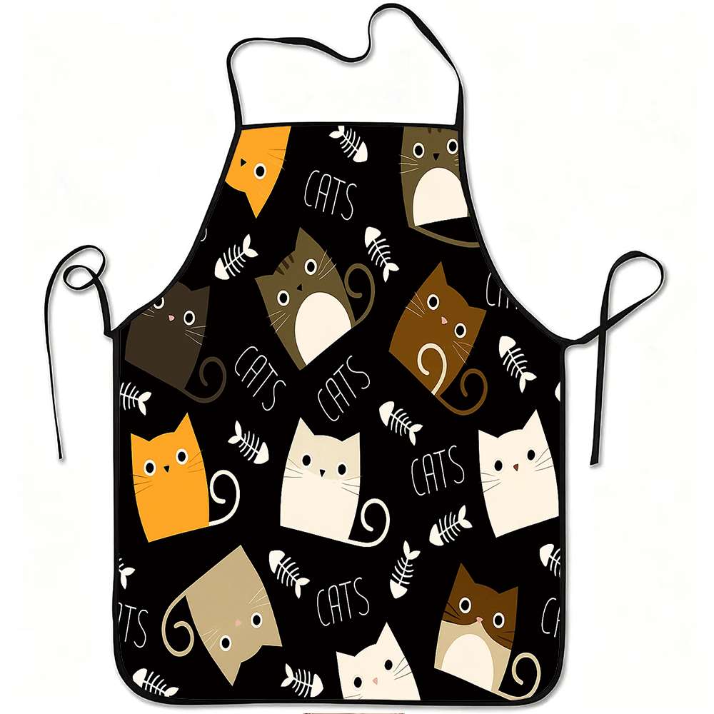 Home Cooking For Cats - 1 Adet Eğlenceli Karikatür Temalı Önlük,